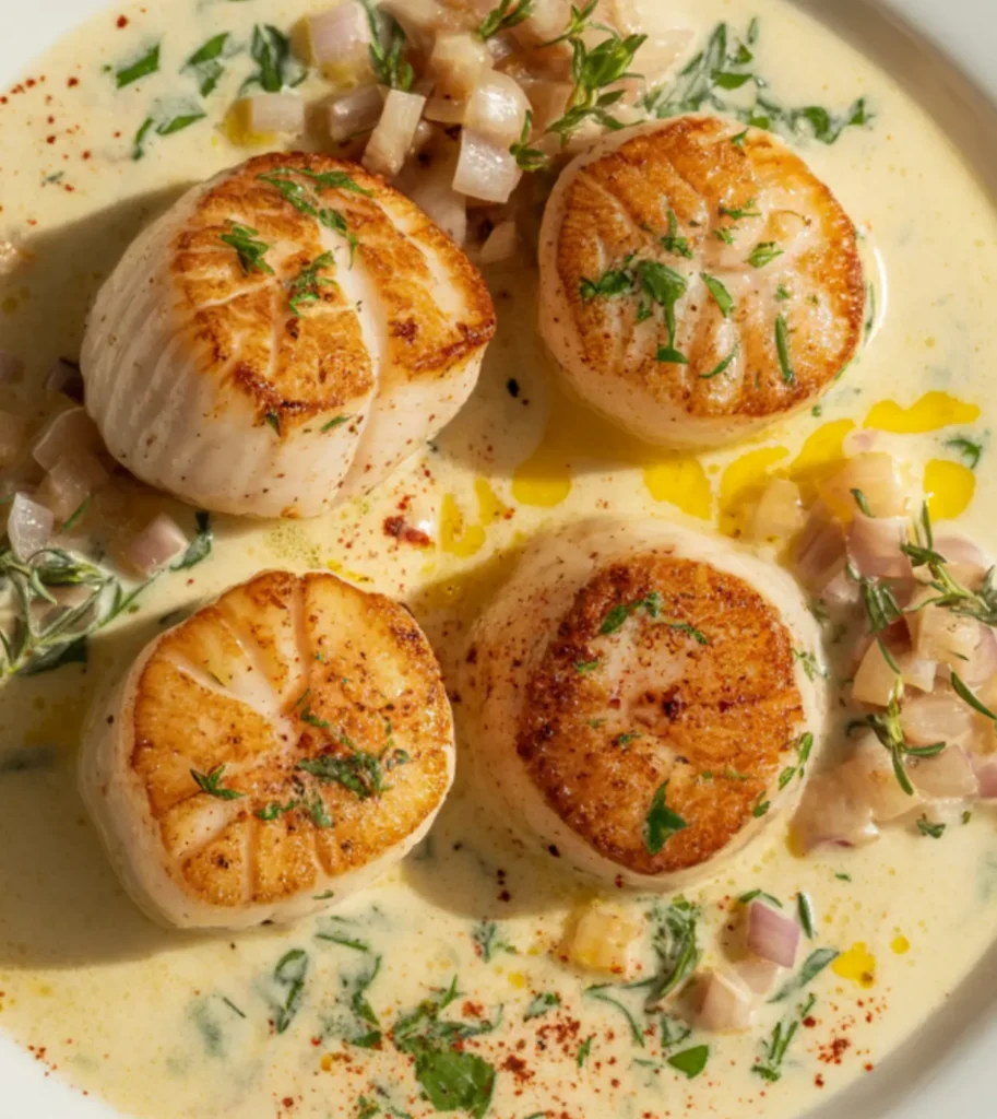 Creamy Garlic Scallops