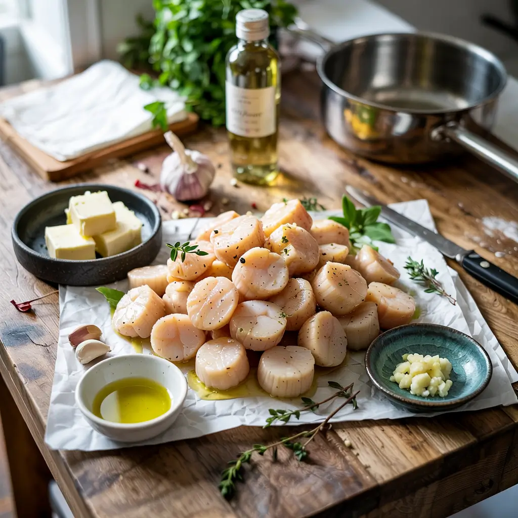 Scallops with Garlic Cream Sauce ingredients