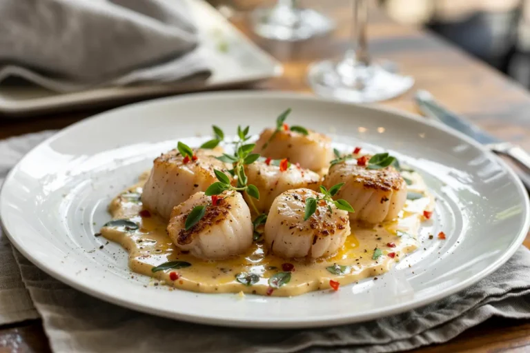 Scallops with Garlic Cream Sauce