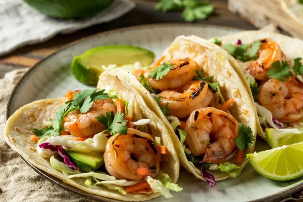 Shrimp Tacos with Cabbage Slaw