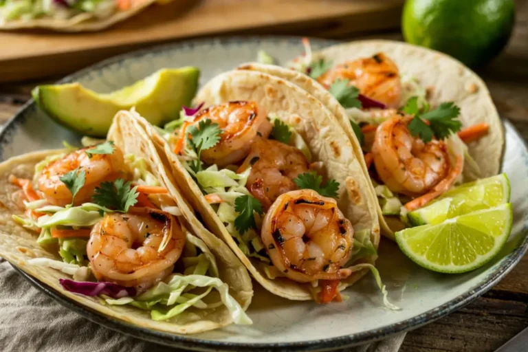 Shrimp Tacos with Cabbage Slaw