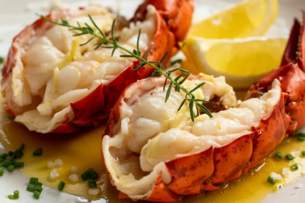 butter poached lobster tails