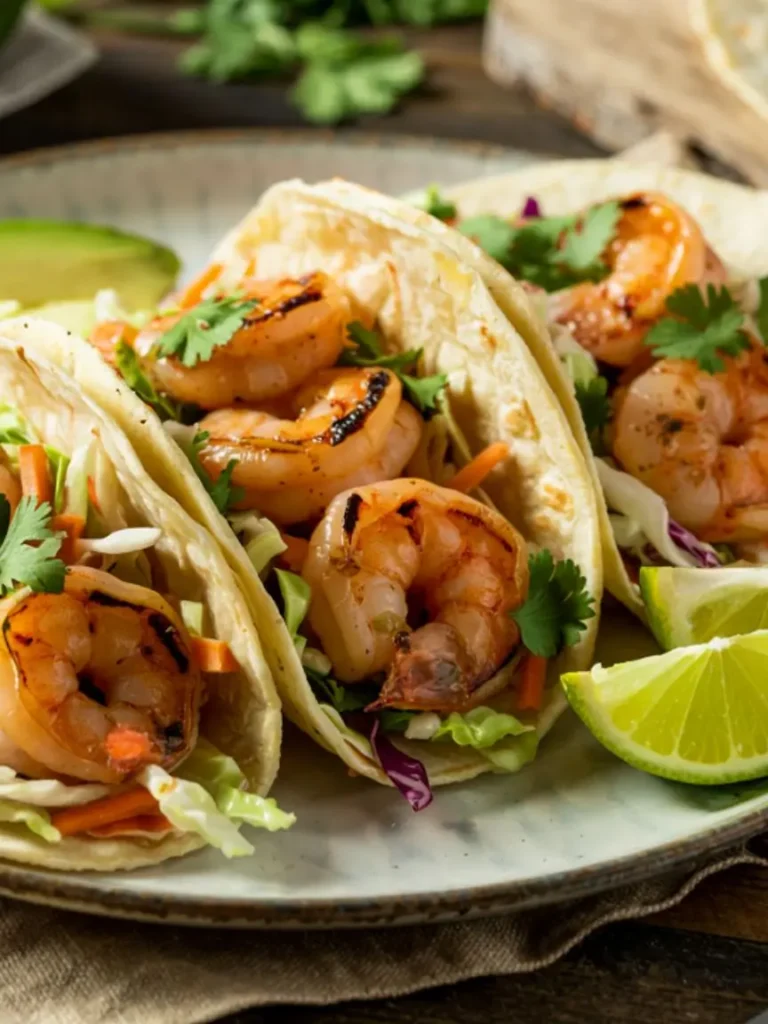Shrimp Tacos with Cabbage Slaw