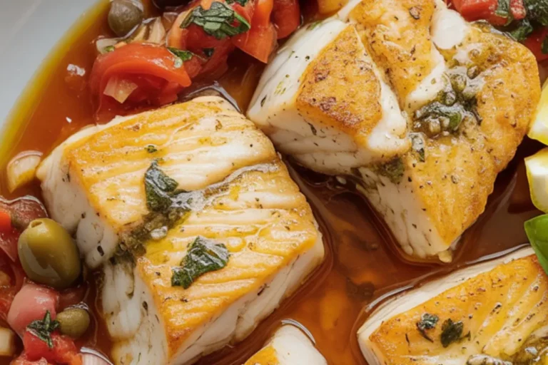 Pan-Seared Mediterranean Cod in Tomato Basil Sauce