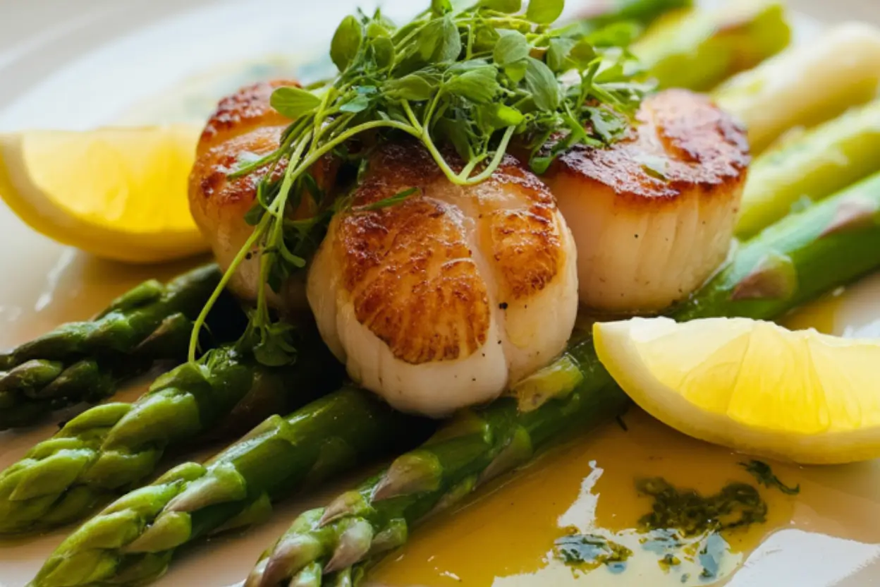 Seared Scallops with Asparagus