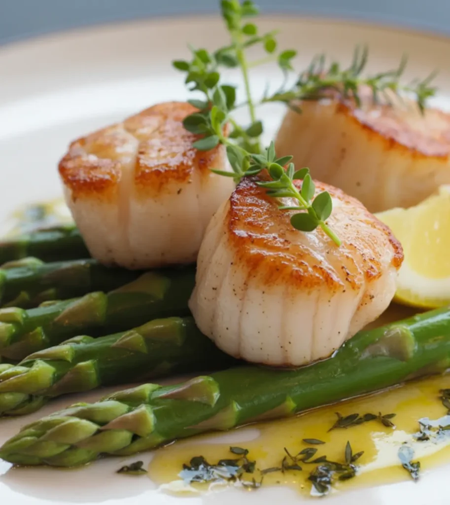 Seared Scallops with Asparagus
