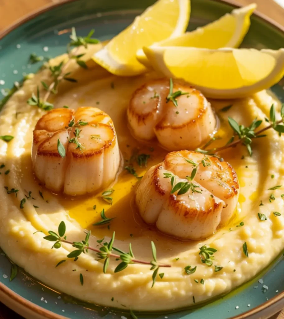 Brown Butter Scallops with Polenta