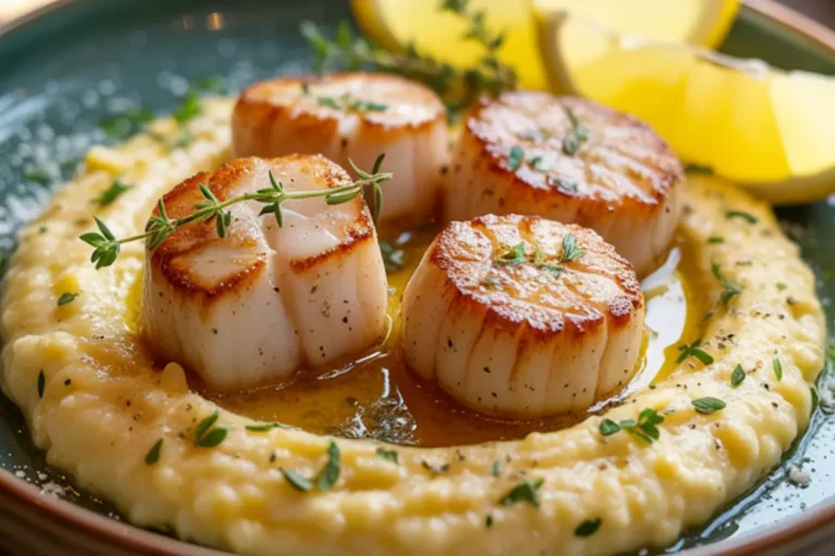 Brown Butter Scallops with Polenta