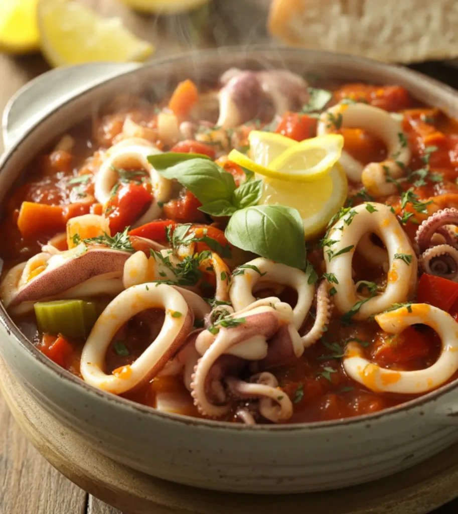 Calamari Stew in Tomato Sauce