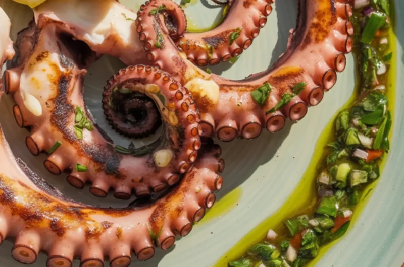 Grilled octopus with chimichurri: how to master it at home